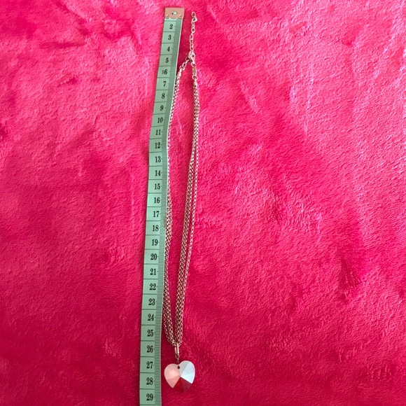 Swarovski Heart Necklace Crystal on Silver Chain - Picture 3 of 5